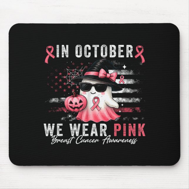 Breast Cancer Halloween In October We Wear Nk Us F Mousepad (Vorne)