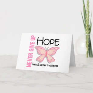 Breast Cancer Never Give Up Hope Butterfly 4.1 Karte