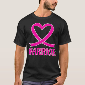 Breast Cancer Pink Heart Warrior Ribbon Awareness  T-Shirt