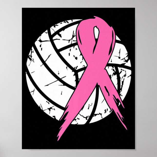 Breast Cancer Pink Ribbon Volleyball Awareness Cos Poster (Vorne)