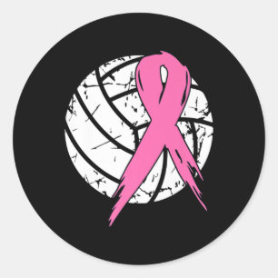Breast Cancer Pink Ribbon Volleyball Awareness Cos Runder Aufkleber