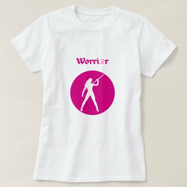 Breast Cancer Pink Warrior Woman T-Shirt (Design vorne)