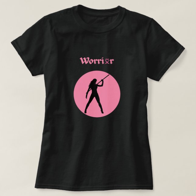 Breast Cancer Pink Warrior Woman T-Shirt (Design vorne)