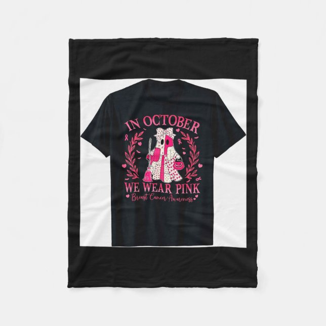 Breast Cancer Shirt For Women In October We Wear N Fleecedecke (Vorderseite)