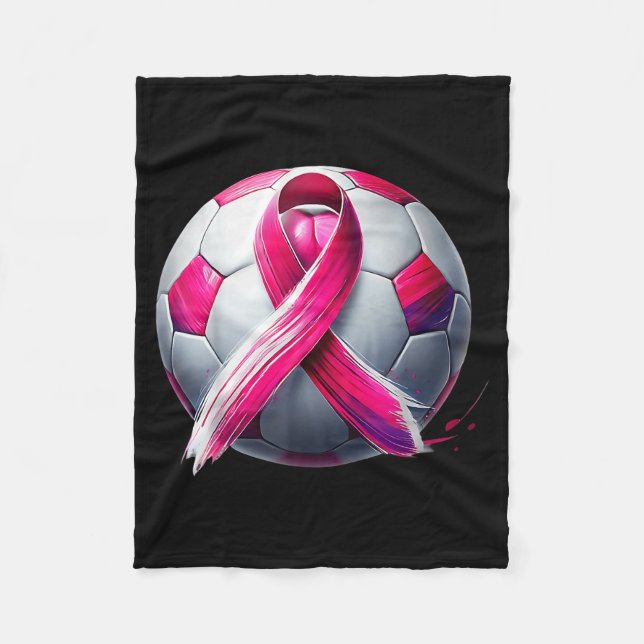 Breast Cancer Soccer Ball Nk Ribbon Kick For A  Fleecedecke (Vorderseite)
