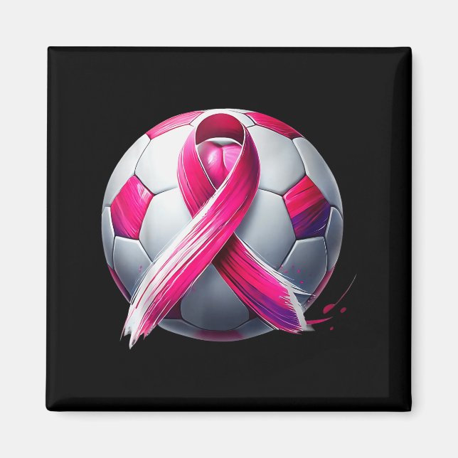 Breast Cancer Soccer Ball Nk Ribbon Kick For A  Magnet (Vorne)