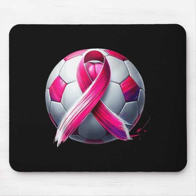 Breast Cancer Soccer Ball Nk Ribbon Kick For A  Mousepad (Vorne)