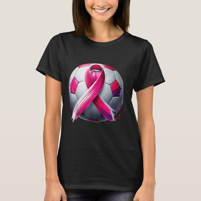 Breast Cancer Soccer Ball Nk Ribbon Kick For A  T-Shirt (Vorderseite)