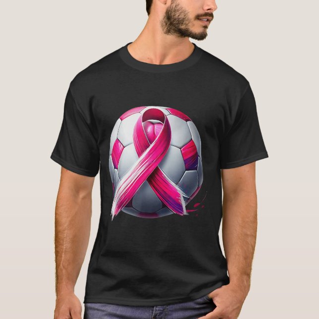 Breast Cancer Soccer Ball Nk Ribbon Kick For A  T-Shirt (Vorderseite)