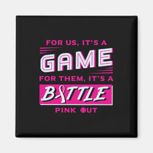 Breast Cancer Softball Ball Pink Ribbon Mammog Magnet