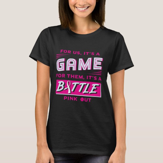 Breast Cancer Softball Ball Pink Ribbon Mammog T-Shirt (Vorderseite)