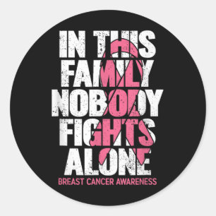 Breast Cancer Support Vintage Family Breast Cancer Runder Aufkleber