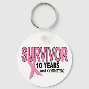 BREAST CANCER SURVIVOR 10 Years & Counting Schlüsselanhänger