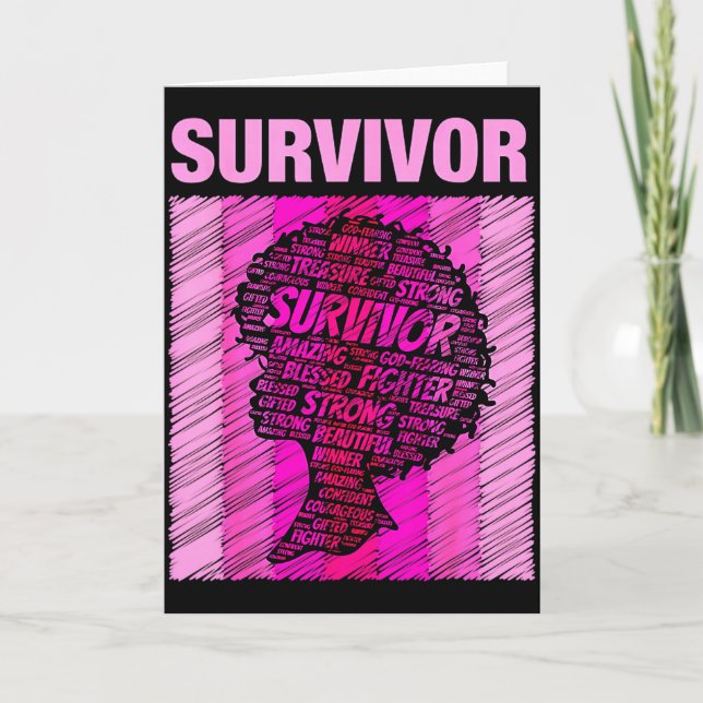 Breast Cancer Survivor African American Woman Nk A Karte (Vorderseite)