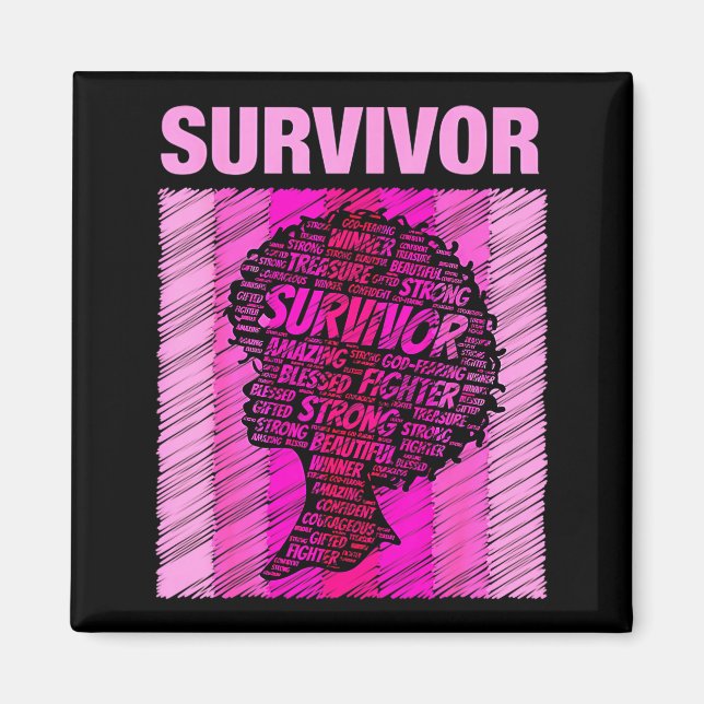 Breast Cancer Survivor African American Woman Nk A Magnet (Vorne)