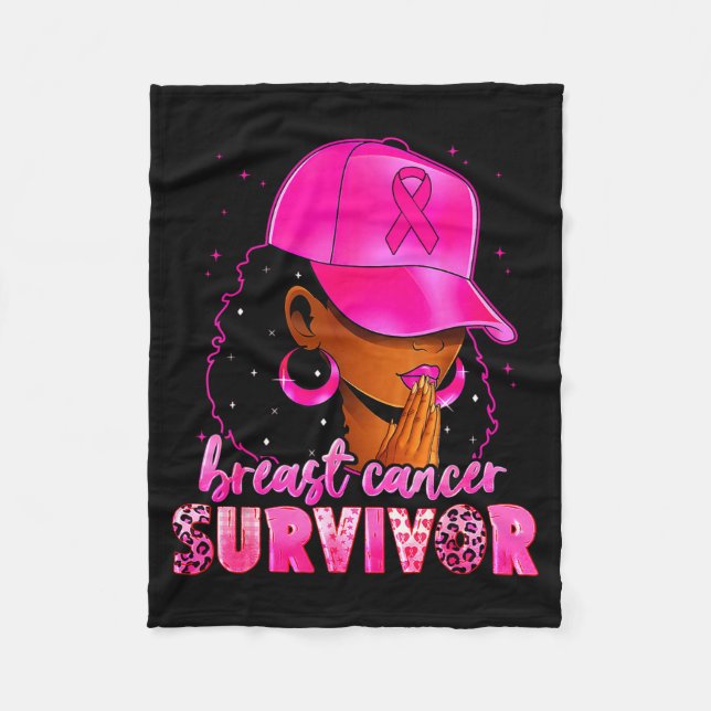 Breast Cancer Survivor Black Women Afro African Ch Fleecedecke (Vorderseite)