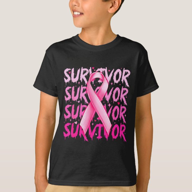 Breast Cancer Survivor Nk Ribbon Breast Cancer Awa T-Shirt (Vorderseite)