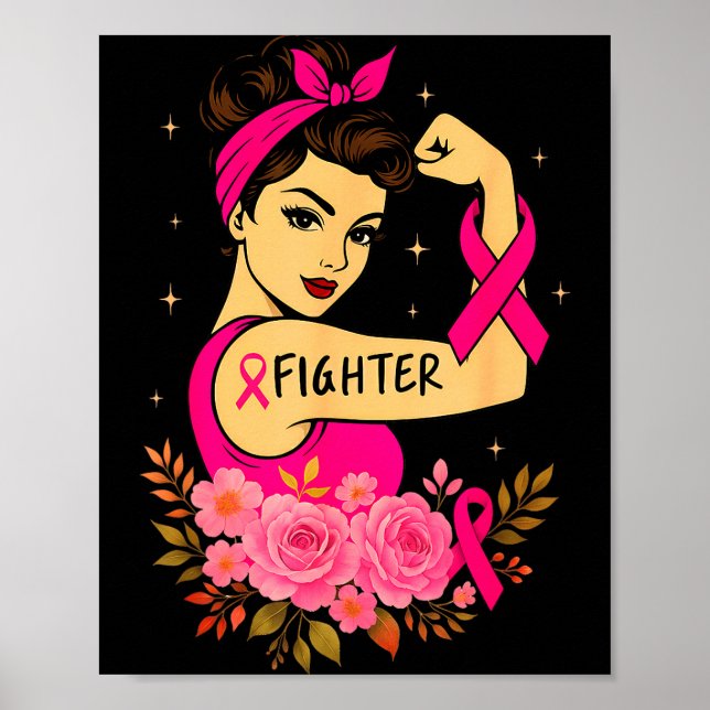 Breast Cancer Survivor Rosie Riveter Nk Awareness  Poster (Vorne)