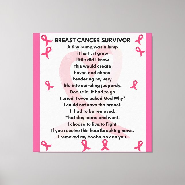 BREAST CANCER ÜBERLEBENSLAGE Kunst, Kultur Leinwanddruck (Vorderseite)