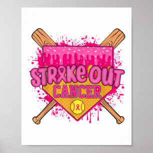 Breast Cancer Warrior Softball Tropfen Hom ausschl Poster