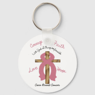 Breast Cancer with God all is possible key ring Schlüsselanhänger