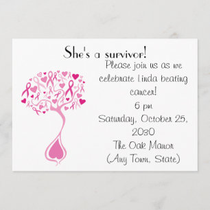 Breast Cancour Survivor Party/Fundraiser Invite Einladung