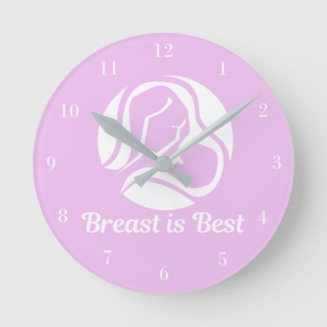 Breast is Best Lactation Consultant Office Pink Runde Wanduhr (Vorderseite)