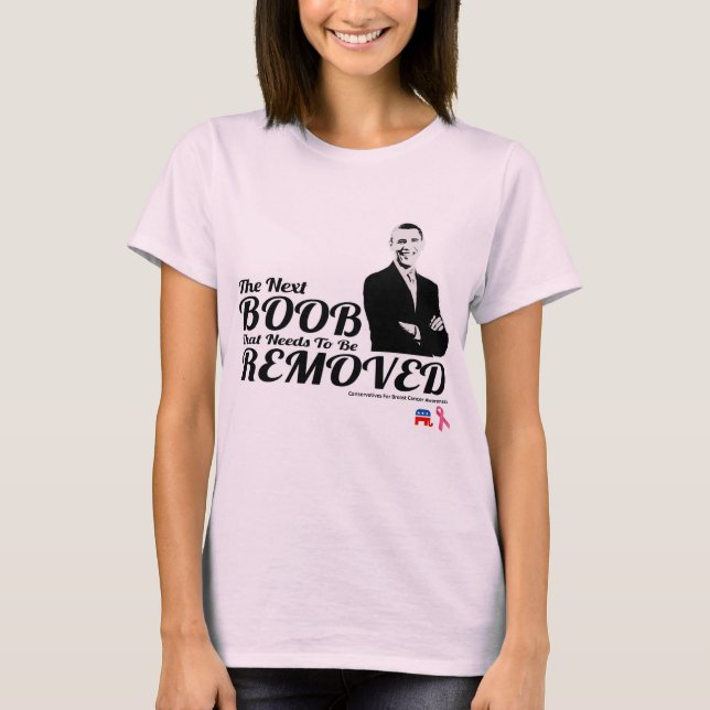 BREAST-KREBS-ANTIOBAMA-KONSERVATIVES BEWUSSTSEIN T-Shirt (Vorderseite)