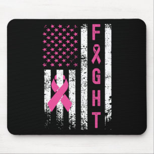 Breast Survivor American Flag Breast Cancer Awaren Mousepad