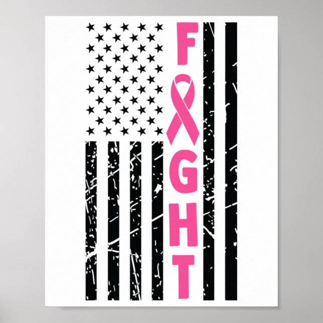Breast Survivor American Flag Breast Cancer Awaren Poster (Vorne)