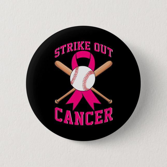 Breastkrebs-Baseball-Kampf Button (Vorderseite)