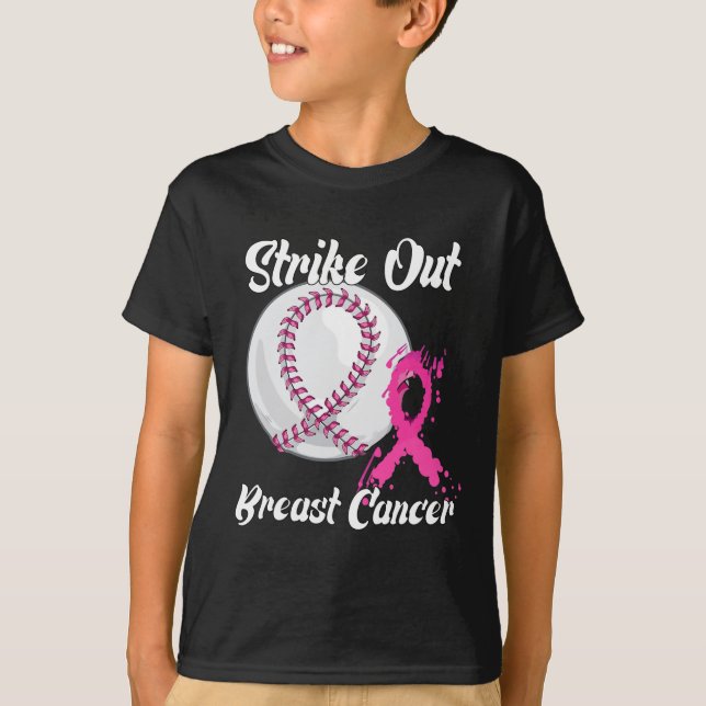 Breastkrebs-Baseball-Kampf T-Shirt (Vorderseite)