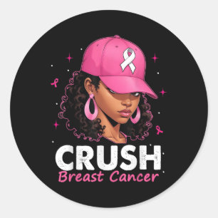 Breastkrebs-Bewusstsein Schwarze Frauen rosa Farbe Runder Aufkleber