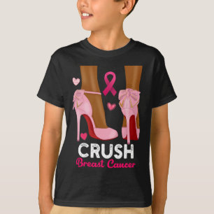 Breastkrebs im Oktober tragen wir rosa schwarz T-Shirt