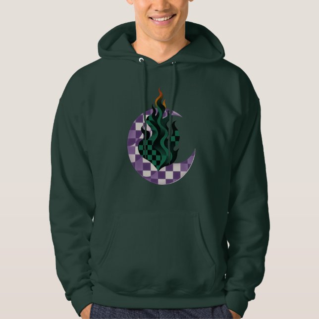 Breath of Night – Ichimatsu Flame & Moon Hoodie (Vorderseite)