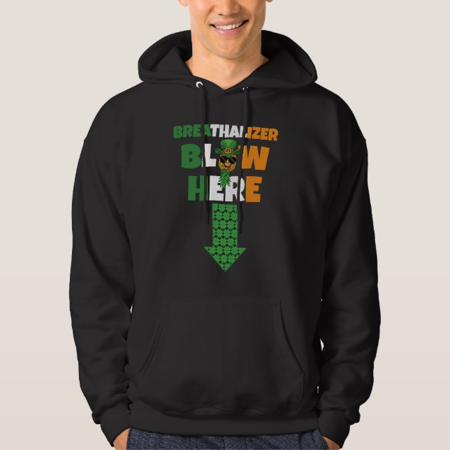 Breathalizer Blow Here St Patricks Day Pineapple S Hoodie (Vorderseite)