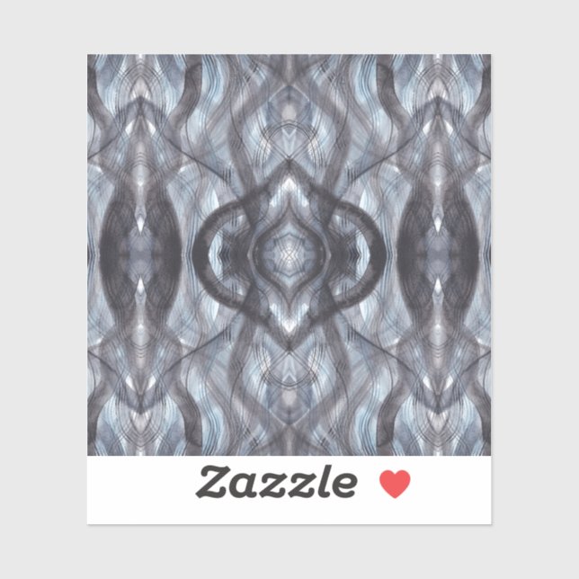 Breathe Abstract Dark Blue Black Watercolor Art Aufkleber (Blatt)