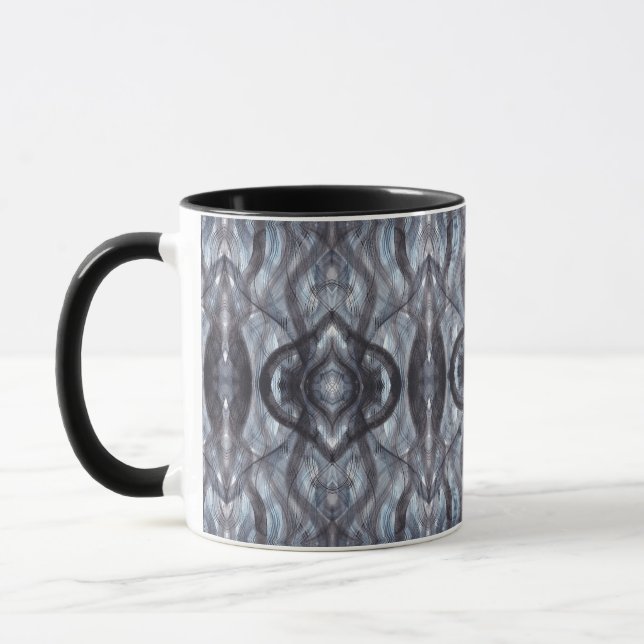 Breathe Abstract Dark Blue Black Watercolor Art Tasse (Links)