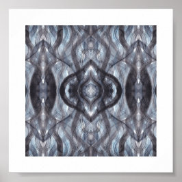 Breathe Abstract Dark Blue Watercolor Art Poster