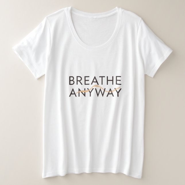 Breathe Anyway – Stress Awareness Minimal Yellow  Große Größe T-Shirt (Design vorne)
