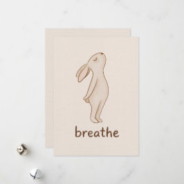 Breathe Bunny Minimalist Encouragement Card Feiertagskarte