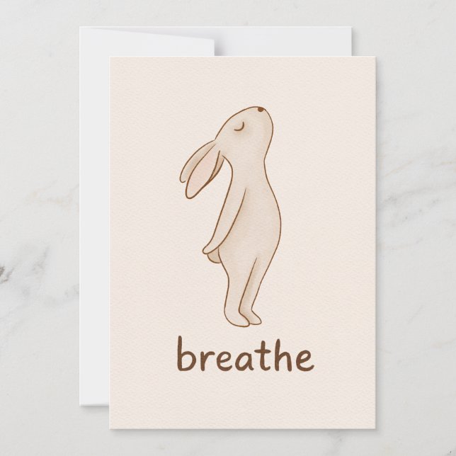 Breathe Bunny Minimalist Magnet Card (Vorderseite)