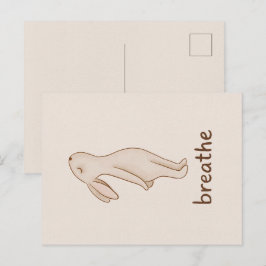 Breathe Bunny Minimalist Postcard Einladungspostkarte