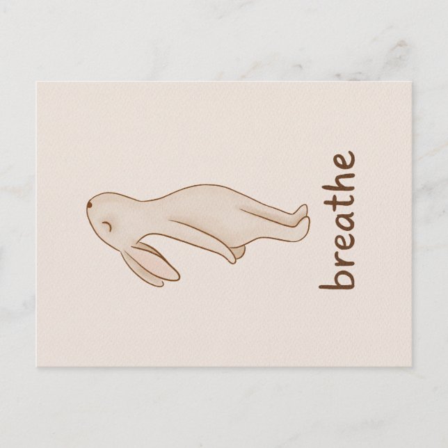Breathe Bunny Postcard Feiertagspostkarte (Vorderseite)