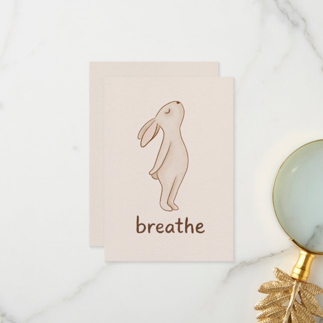 Breathe Bunny Thank You Card Dankeskarte (Vorderseite/Rückseite Beispiel)