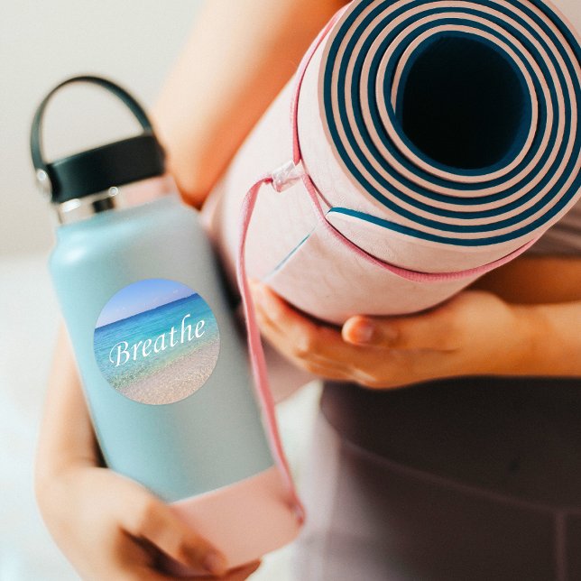 Breathe Cayman Islands Relaxen Beach Erinnerung Runder Aufkleber (Von Creator hochgeladen)