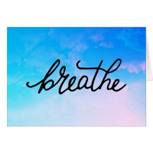 *.* BREATHE Clouds Sky Watercolor Turquoise White