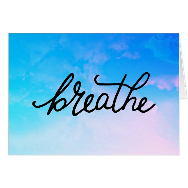 *.* BREATHE Clouds Sky Watercolor Turquoise White (Vorderseite (Horizontal))