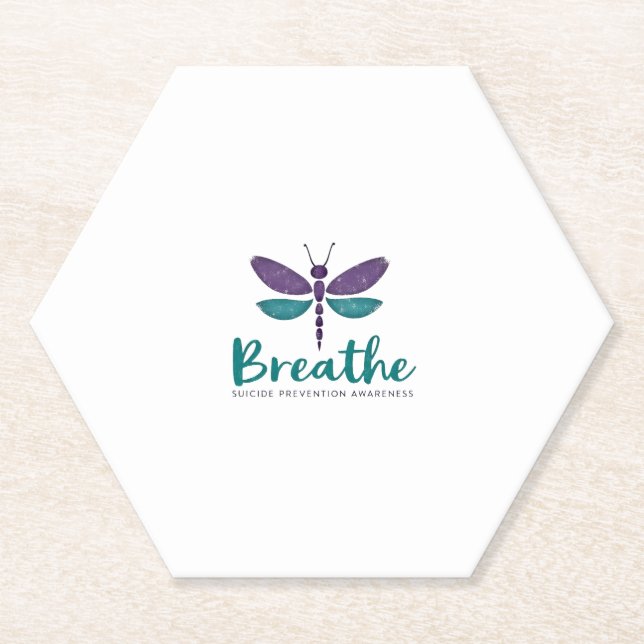 Breathe Dragonfly Suicide Prevention mental health Untersetzer (Vorderseite)