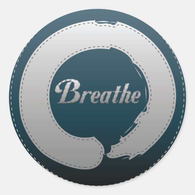 Breathe Enso Stitch Runder Aufkleber (Vorderseite)